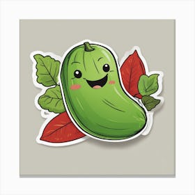 Cucumber Sticker Canvas Print