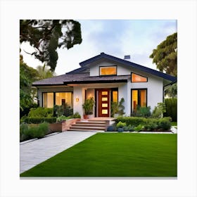 Home Architecture Residence Property Roof Facade Window Door Entrance Garden Yard Fence (1) Canvas Print