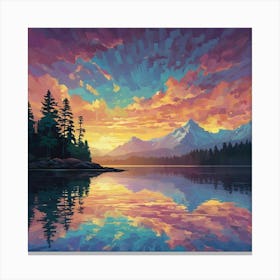 Sunset In The Mountains 1 Canvas Print