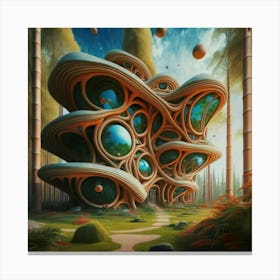 Huge colorful futuristic house design with vibrant details 22 Canvas Print