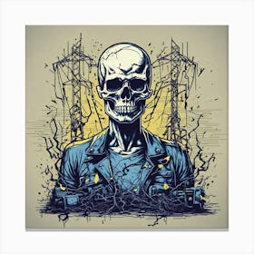 Electric Skeleton Canvas Print