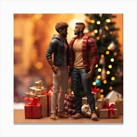 Realistic Black Gay Couple Christmas Stylish Deep Cc4a961e 1086 44df B7b3 9d3476bffb3e Canvas Print