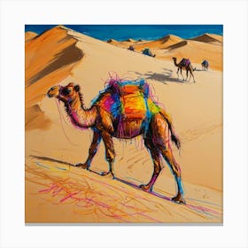 Camels In The Desert 1 Canvas Print