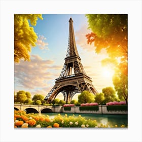 Eiffel Garden1 Canvas Print