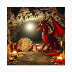 Bitcoin Dragon Guardian D2 Canvas Print