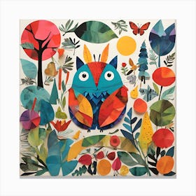 Owl In The Forest Canvas Print