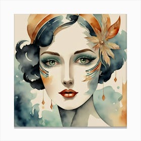 Watercolor Of A Woman 41 Canvas Print