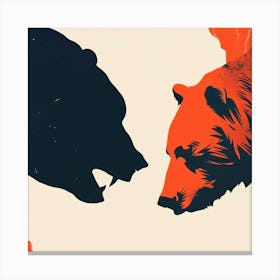 Two Bears Facing Each Other Canvas Print