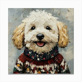 Christmas Golden Dog 3 Canvas Print