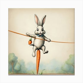 Rabbit On A Rope 1 Canvas Print