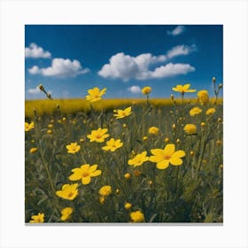 Field Of Yellow Flowers 8 Canvas Print