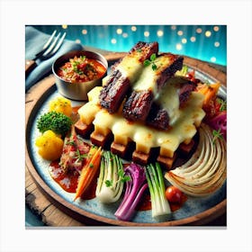 A Beautifully Arranged Dish Named Galbi Raclette Platter 1024x1024 Canvas Print