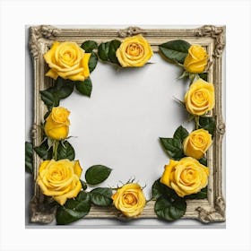 Yellow Roses Frame 12 Canvas Print