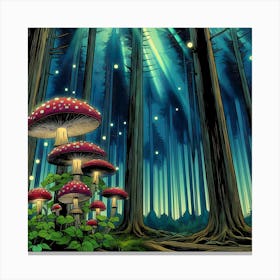 Mystical Mushroom Forest 1 Canvas Print