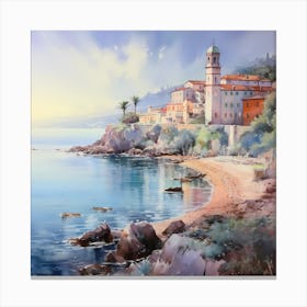 AI Luminous Riviera: Eternal Impression Canvas Print