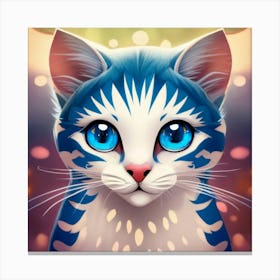 Cat With Blue Eyes  Print Canvas Print