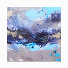  Blue Ocean Abstract Painting 1 Square Canvas Print
