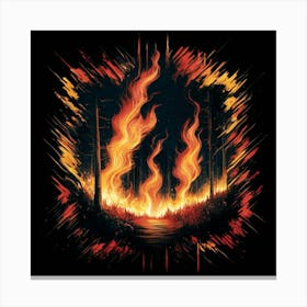 Fire In The Forest 12 Canvas Print