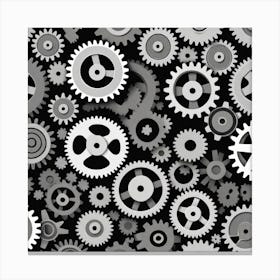 Gears Seamless Pattern 3 Canvas Print