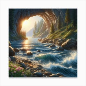 Secret Escape: Discover the Enchanting World of a Mountain Stream Canvas Print