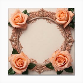 Frame With Roses 15 Canvas Print