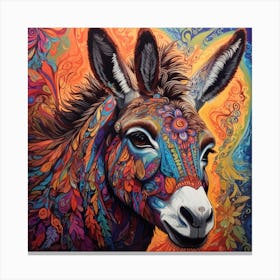 Dreamshaper V7 A Psychedelic Representation Donkeys Face With 0 Canvas Print