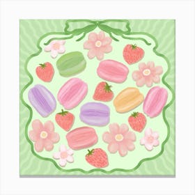 Sweet Macaroons in Mint Green Canvas Print