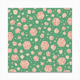A Seamless Pattern Featuring Polygons With Varying Side Lengths Shapes With Edges, Flat Art, 143 Canvas Print