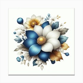 Blue And Yellow Flowers Canvas Print