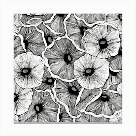 Black And White Flowers Canvas Print