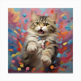 Confetti Cat Canvas Print