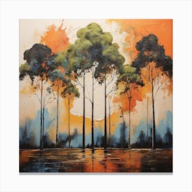 Trees At Sunset Canvas Print