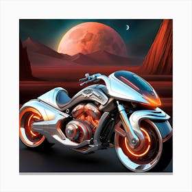Motorcycle In Space Canvas Print