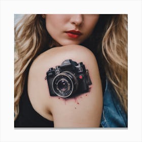 Girl With A Camera Tattoo Canvas Print