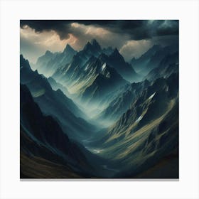 Dark Mountains Canvas Print