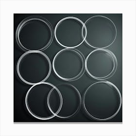 Transparent Circles On A Black Background Canvas Print