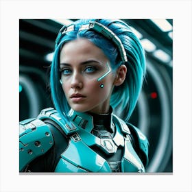 Blue Haired Girl 1 Canvas Print