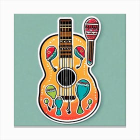 Guitar And Maracas Canvas Print