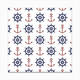 Nautical Seamless Pattern Canvas Print