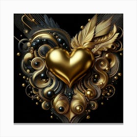 Gold Heart 2 Canvas Print