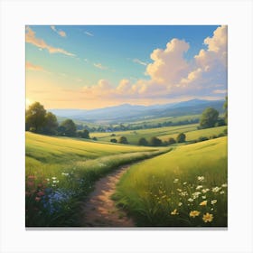 Picturesque Green Meadows Canvas Print