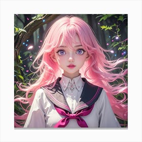 Pink Haired Girl Canvas Print