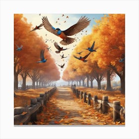 Autumn Birds 17 Canvas Print