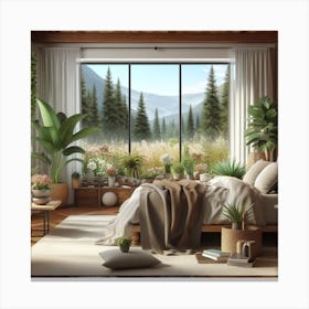 Bedroom With Plants 2 Canvas Print
