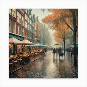 Amsterdam In The Rain 9 Canvas Print