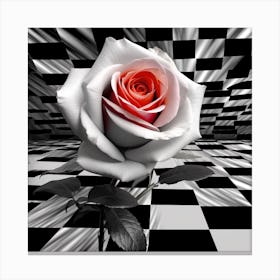 Black And White Rose 2 Canvas Print