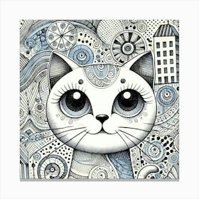 Starlane City Cat Canvas Print