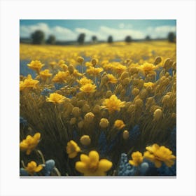 Field Of Yellow Flowers 38 Canvas Print