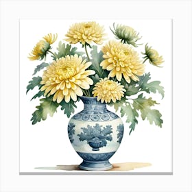 Chrysanthemums In A Vase Canvas Print