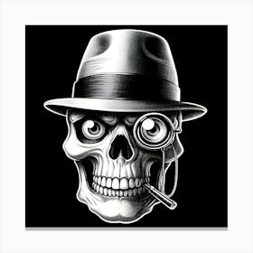 Skull With Hat Canvas Print